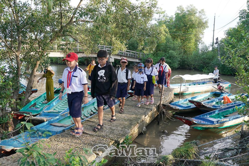 Trên địa bàn huyện Ngọc Hiển còn hàng trăm học sinh đi học bằng vỏ lãi, rất vất vả.