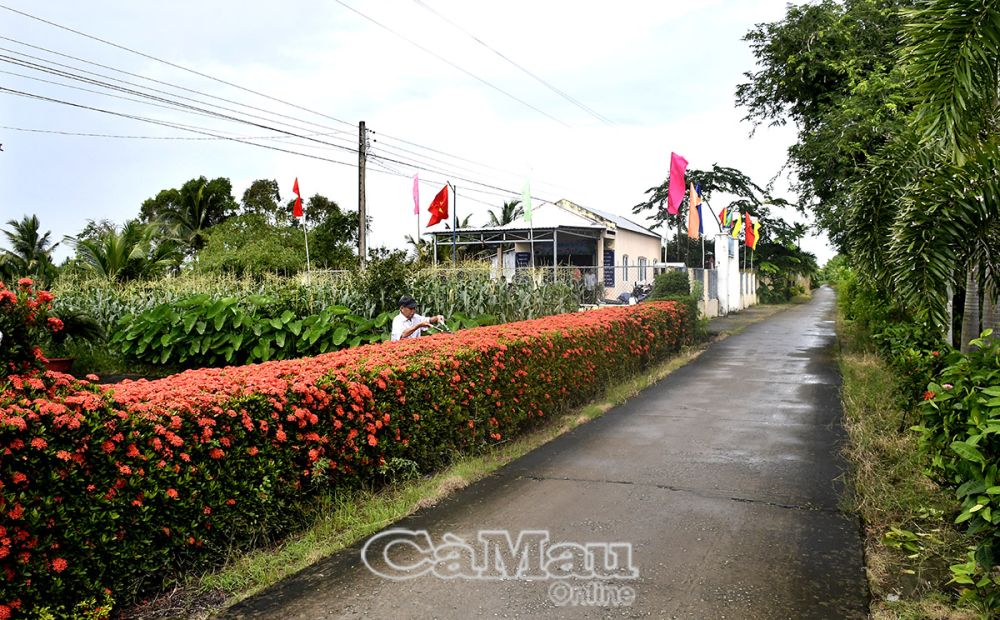 Người dân đồng thuận chăm chút cảnh quan, tô điểm thêm diện mạo sạch, đẹp cho Nhà văn hoá.