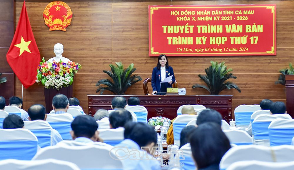 Phó chủ tịch Thường trực HĐND tỉnh chủ trì phiên thuyết trình văn bản trình Kỳ họp thứ 17, sáng 3/12.