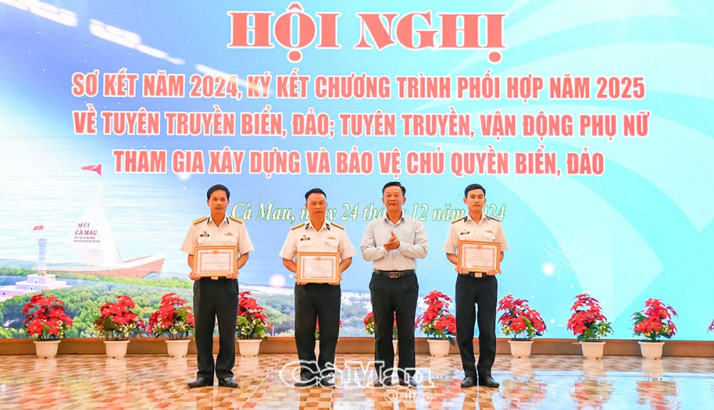 5/ Các tập thể, cá nhân được nhận bằng khen, giấy khen về thành tích xuất sắc trong công tác phối hợp thông tin, tuyên truyền biển, đảo năm 2024.