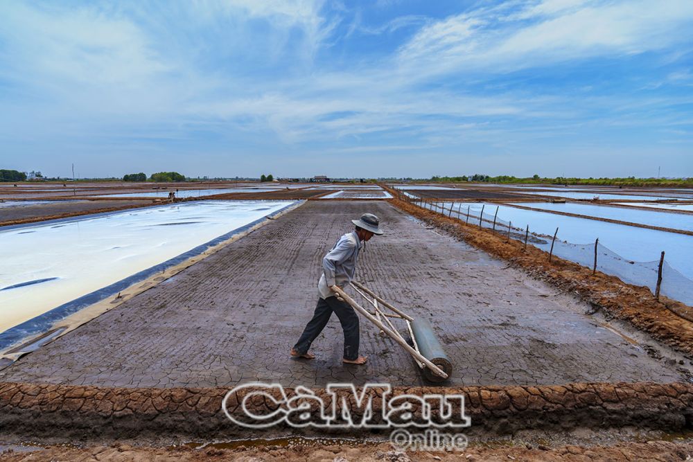 Quy trình làm muối đòi hỏi sự tỉ mỉ và kiên trì. Trước tiên, trên ruộng muối diêm dân sẽ lăn nền đất cho thật chặt, hạn chế tối đa nước biển thấm vào. Sau đó tiếp tục đưa nước biển vào phơi khô để thêm độ rắn cho đất. Khi nền ruộng muối đã đạt yêu cầu mới đưa nước biển vào bên trong.