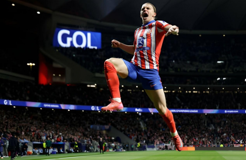 Gallagher mở tỷ số ở giây thứ 29 cho Atletico Madrid.