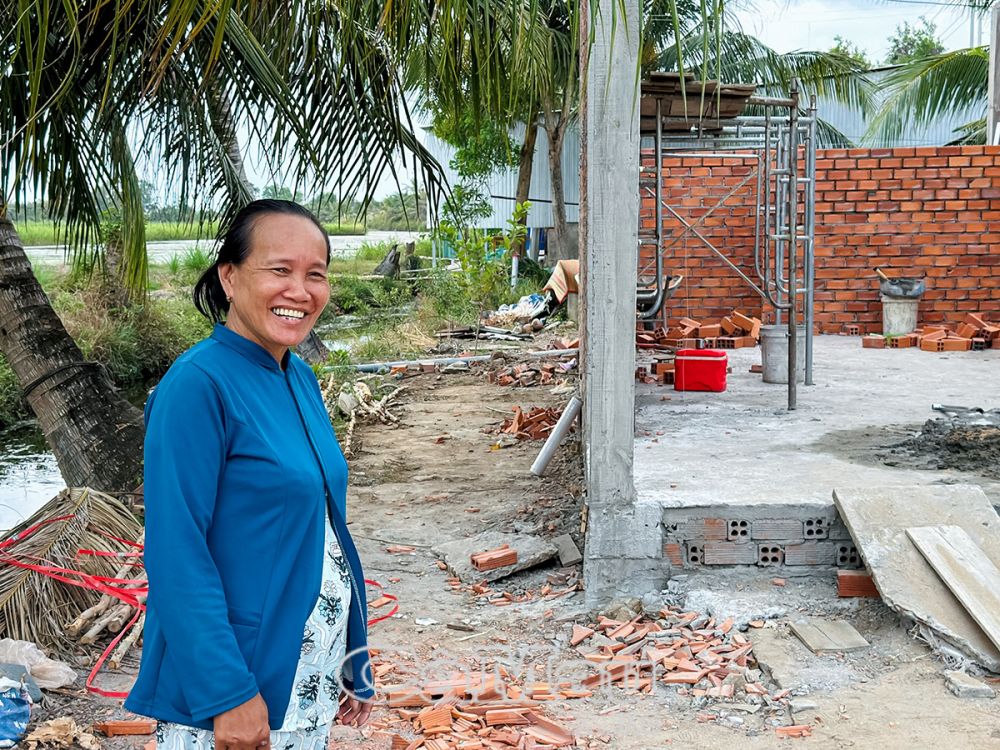 Ngôi nhà được hỗ trợ theo chương trình xoá nhà tạm là niềm mong mỏi bấy lâu nay của bà Lê Thị Lệ.