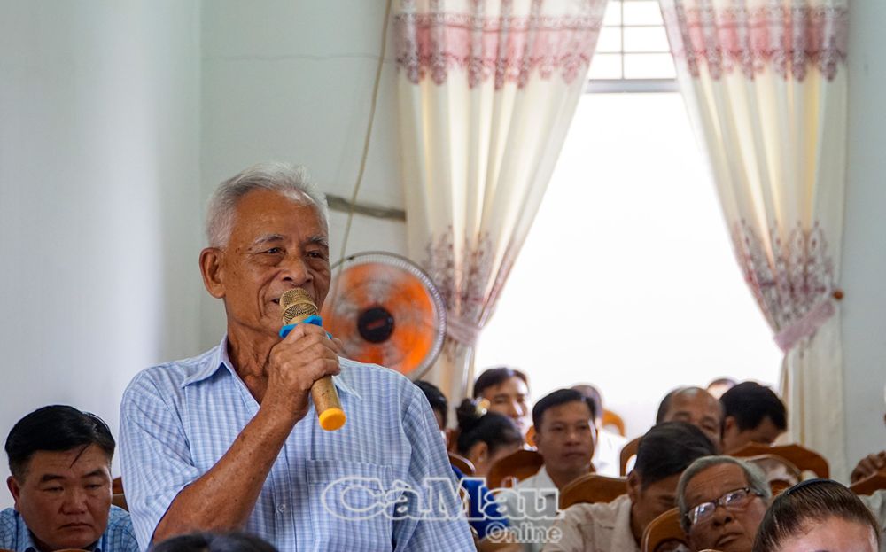 Cử tri Khổng Văn Khén, ấp Má Tám kiến nghị phương án sáp nhập xã Việt Thắng về xã Trần Thới (Cái Nước) để mở đường phát triển.