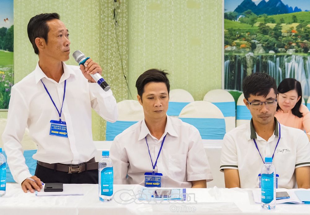 Ông Huỳnh Trung Kiên, Giám đốc Công ty TNHH Sản xuất - Thương mại - Dịch vụ Kiên Cường, huyện Năm Căn đánh giá cao lợi ích thiết thực từ chương trình hợp tác giữa 3 tỉnh