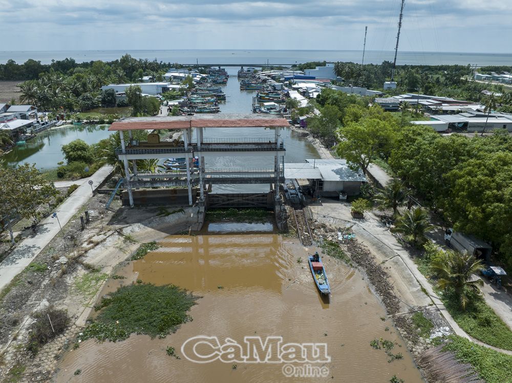 Cống Sào Lưới cùng với cống Ba Tỉnh là hai trong những cống thuỷ lợi quy mô đang phát huy hiệu quả giữ ngọt, ngăn mặn cho vùng ngọt hoá xã Khánh Bình Tây Bắc.