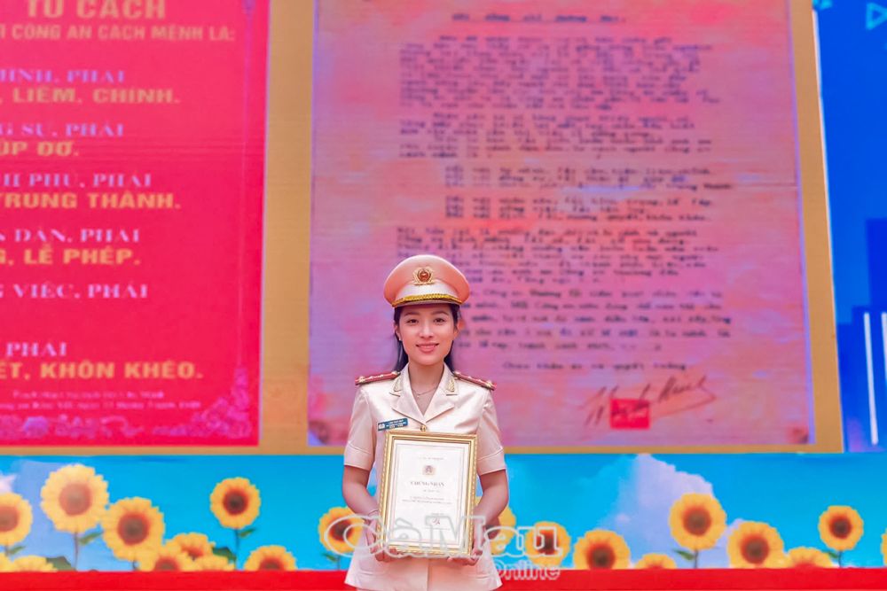 Đại uý Lâm Thảo Duy vinh dự đại diện tuổi trẻ Công an tỉnh được tuyên dương Thanh niên tiên tiến làm theo lời Bác toàn lực lượng Công an Nhân dân, giai đoạn 2023-2025.