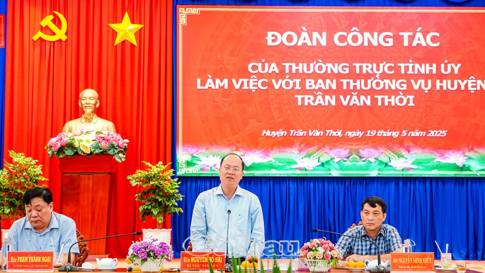 Bí thư Tỉnh uỷ Nguyễn Hồ Hải phát biểu chỉ đạo tại buổi làm việc.