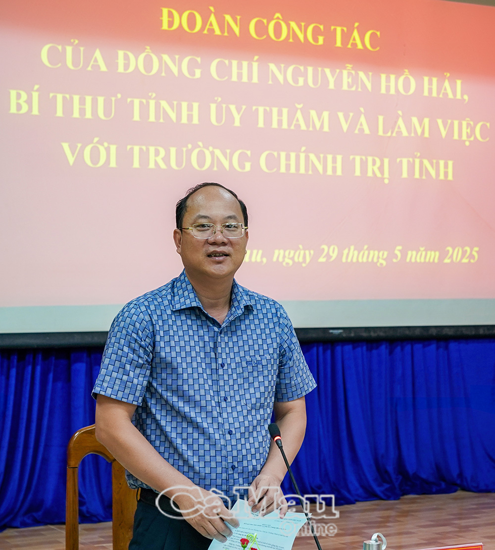 Bí thư Tỉnh ủy Nguyễn Hồ Hải phát biểu tại buổi làm việc.