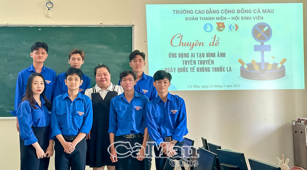 Sinh viên được nâng cao ý thức về tác hại của thuốc lá đối với sức khoẻ cá nhân và cộng đồng qua sự kiện "Ứng dụng AI tạo hình ảnh tuyên truyền ngày Quốc tế không thuốc lá".