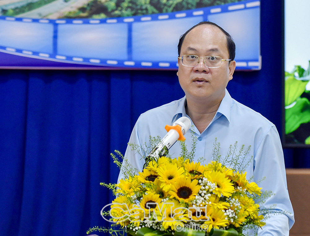 Bí thư Tỉnh ủy Nguyễn Hồ Hải chia sẻ sự gắn kết, đồng hành giữa các cơ quan báo chí tại TP. Hồ Chí Minh vào sự phát triển chung của tỉnh Cà Mau.