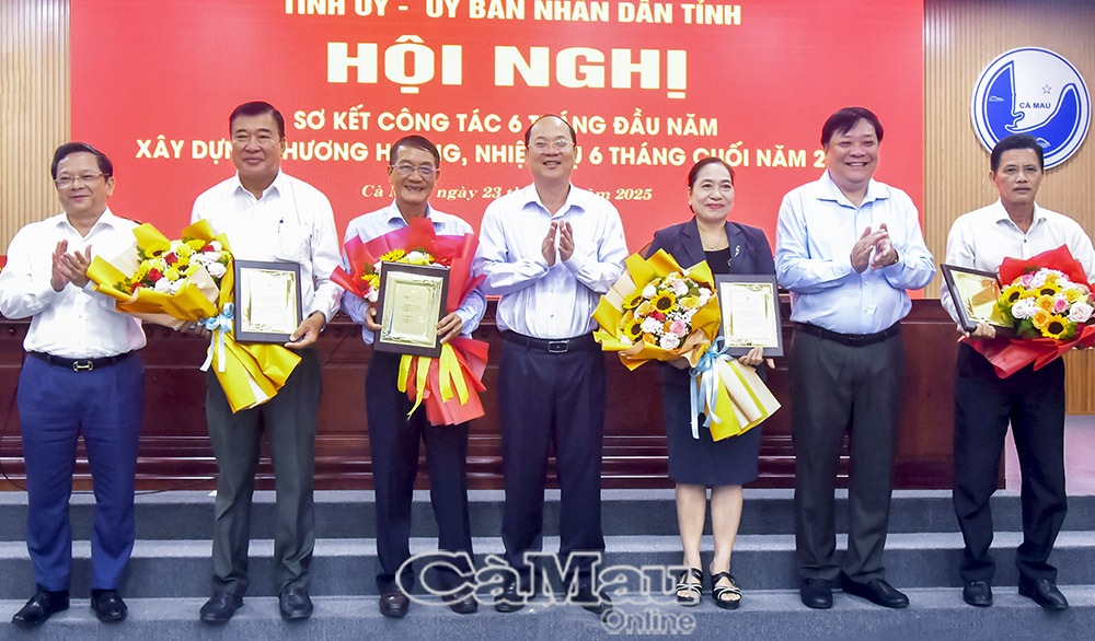 Tại Hội nghị, Thường trực Tỉnh ủy trao tặng biểu trưng của Tỉnh ủy cho các đồng chí Ủy viên BCH Đảng bộ tỉnh đã nghỉ hưu nhằm ghi nhận, tri ân những đóng góp quan trọng, tích cực thời gian qua