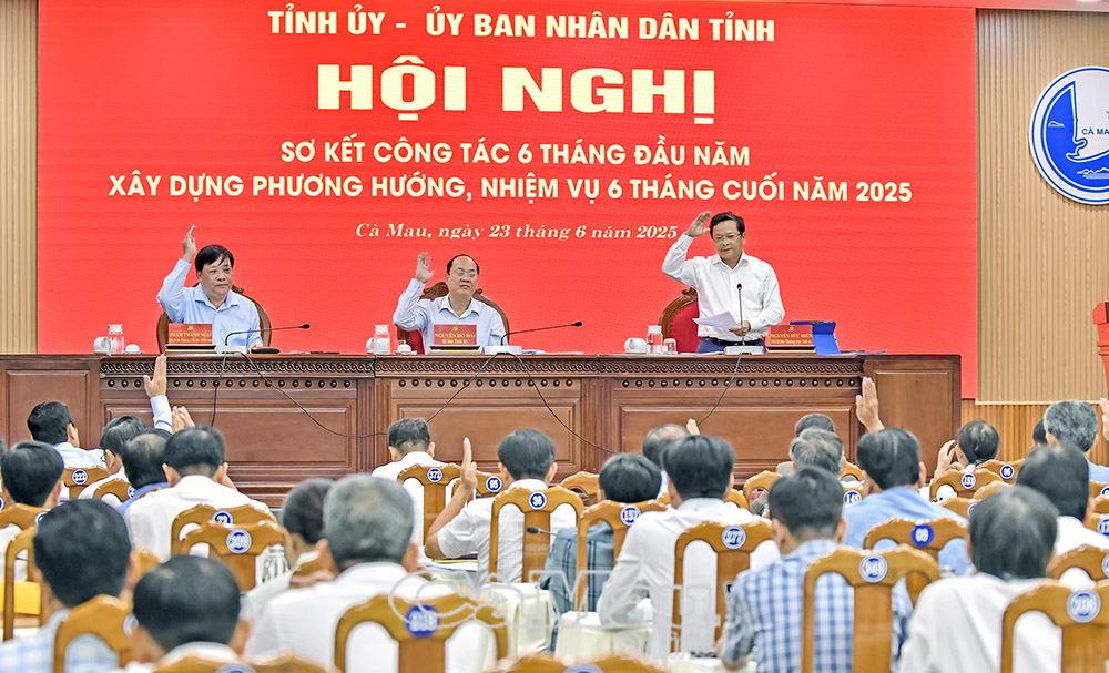 Các đại biểu thống nhất các chỉ tiêu, nghị quyết được đề ra trong 6 tháng cuối năm, nhất là quyết tâm đạt tăng trưởng 8% trở lên.