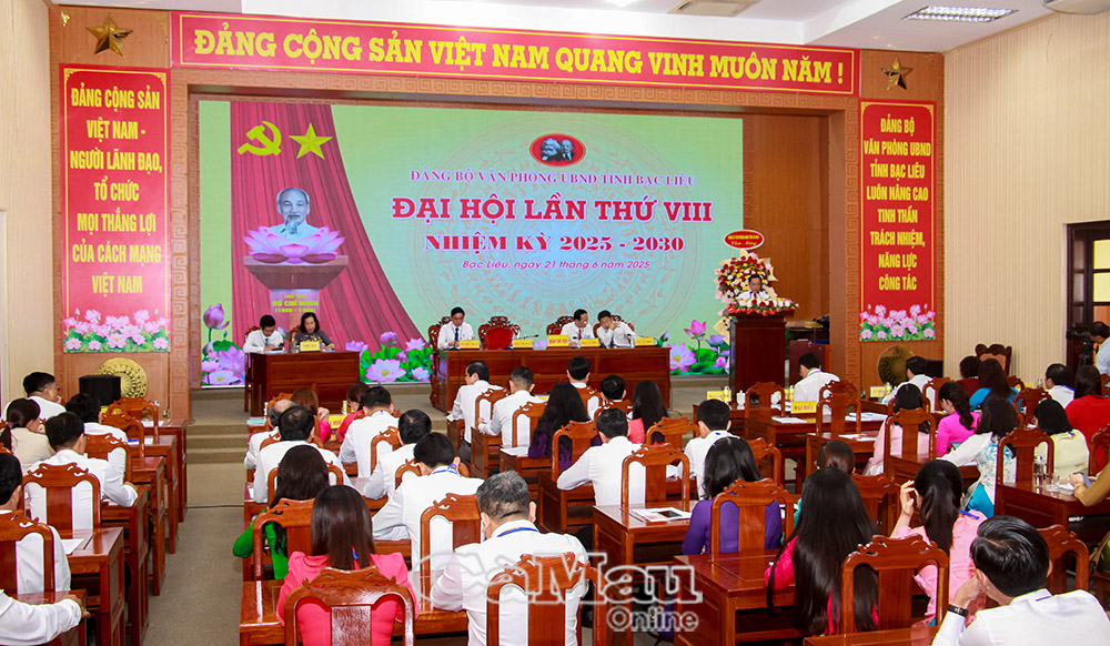 Đại hội đảng viên Đảng bộ Văn phòng UBND tỉnh Bạc Liêu lần thứ VIII, nhiệm kỳ 2025 - 2030 diễn ra ngày 21/6/2025.