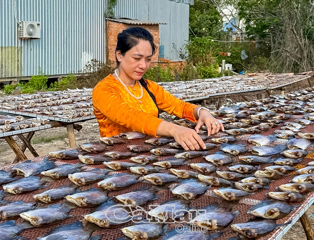 Chị Nguyễn Hồng Đạm chuẩn bị nguồn khô cung ứng thị trường Tết.