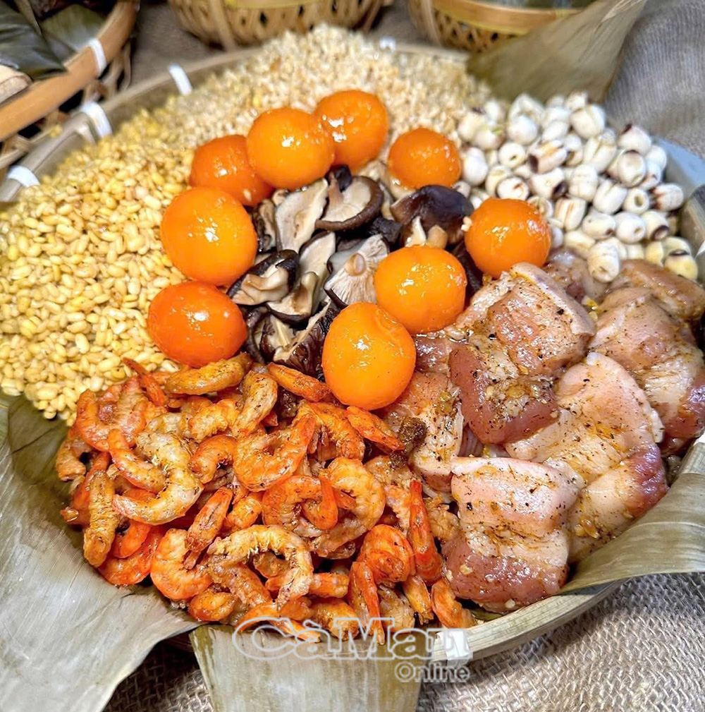 Nguyên liệu để làm bánh ú bá trạng khá phong phú.