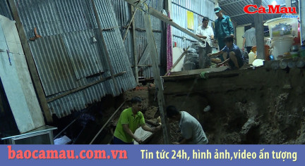 Năm Căn: 8 hộ dân ảnh hưởng sạt lở đất