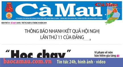 Điểm báo Cà Mau số thứ Tư, 23/10/2019