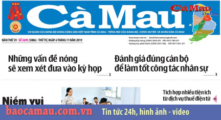 Điểm báo Cà Mau số thứ Tư, 6/11/2019