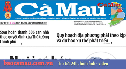 Điểm báo Cà Mau số thứ Sáu, 8/11/2019