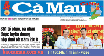 Điểm báo Cà Mau số thứ Tư, 13/11/2019