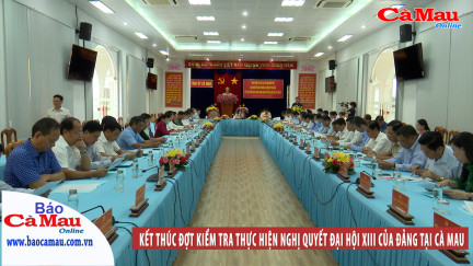 Kết thúc đợt kiểm tra thực hiện Nghị quyết Đại hội XIII của Đảng tại Cà Mau