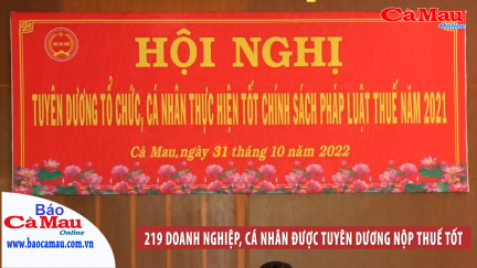 219 doanh nghiệp, cá nhân được tuyên dương nộp thuế tốt