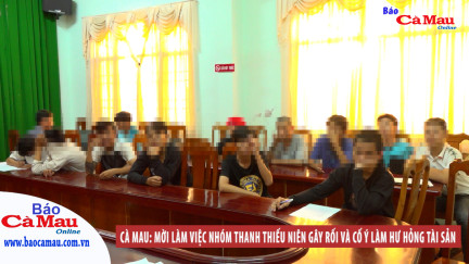 Cà Mau: Mời làm việc nhóm thanh thiếu niên gây rối và cố ý làm hư hỏng tài sản