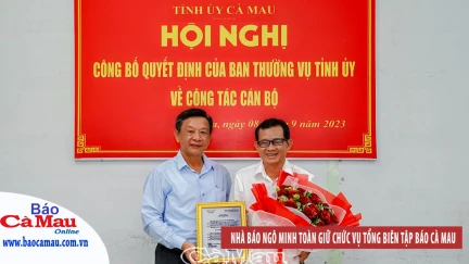 Nhà báo Ngô Minh Toàn giữ chức vụ Tổng biên tập Báo Cà Mau