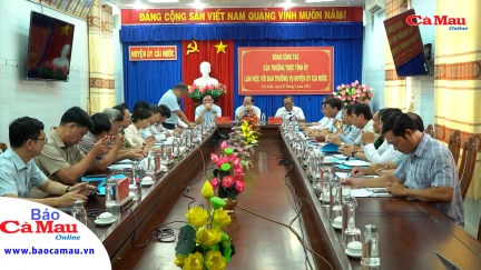 Đoàn công tác của Thường Trực Tỉnh uỷ làm việc với Ban Thường vụ Huyện uỷ Cái Nước