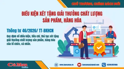 Điều kiện xét tặng giải thưởng chất lượng sản phẩm, hàng hóa