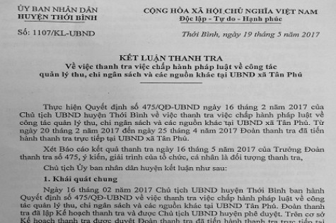 Chi ngân sách sai quy định, nhiều cán bộ xã Tân Phú bị quy trách nhiệm