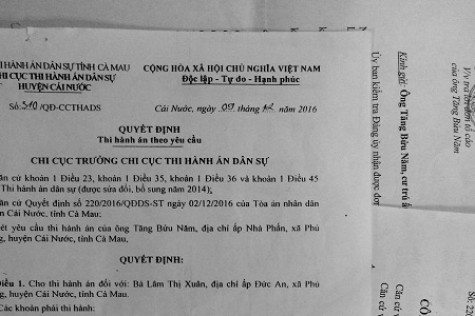 Cần xem lại việc chấp hành pháp luật của bà Lâm Thị Xuân