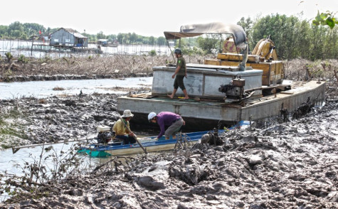 Phải xử lý nghiêm việc cho thuê đất ven sông Bảy Háp nuôi sò 