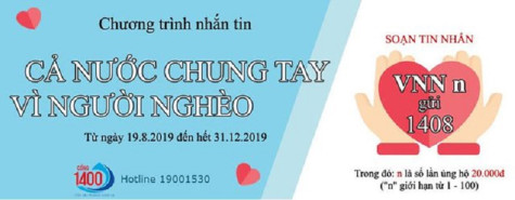 Nhắn tin gửi 1408 để &#39;Cả nước chung tay vì người nghèo&#39;