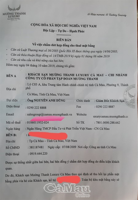 Khách sạn Mường Thanh đã chấm dứt hợp đồng và dời hàng quán trên vỉa hè đường Lê Duẩn