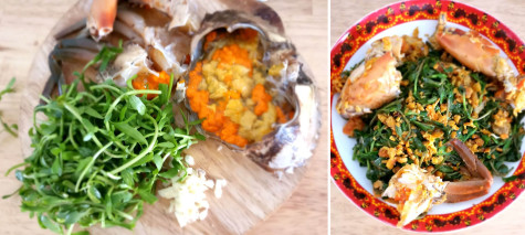Rau đắng xào cua biển