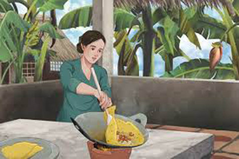 Đậm đà tình mẹ trong chiếc bánh quê