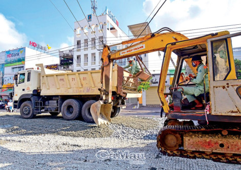 Trên công trình chống ngập