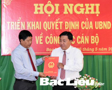 Triển khai Quyết định bổ nhiệm Phó Giám đốc Sở Xây dựng Bạc Liêu