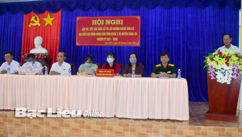 Ứng cử viên ĐBQH và đại biểu HĐND tỉnh tiếp xúc cử tri các huyện Hòa Bình, Phước Long, TX. Giá Rai và huyện Hồng Dân