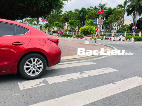 Đậu đỗ ô tô đè lên vạch qua đường của người đi bộ
