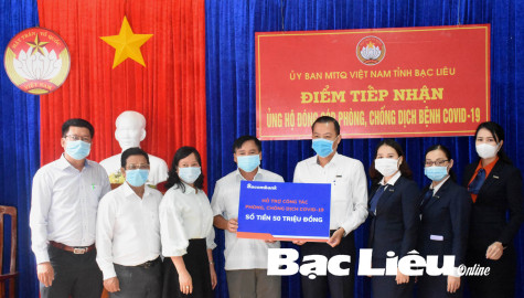 Ủy ban MTTQ Việt Nam tỉnh: Tiếp nhận 100 triệu đồng ủng hộ Quỹ phòng, chống dịch COVID-19
