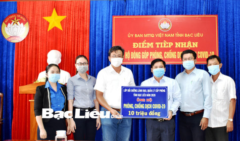 Ủy ban MTTQ Việt Nam tỉnh: Tiếp nhận thêm 530 triệu đồng đóng góp Quỹ Phòng chống dịch COVID-19