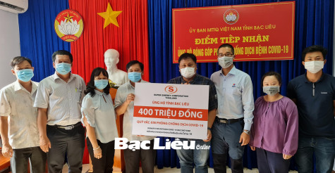 Ủy ban MTTQ Việt Nam tỉnh:​ Tiếp nhận 500 triệu đồng ủng hộ Quỹ phòng, chống dịch COVID-19