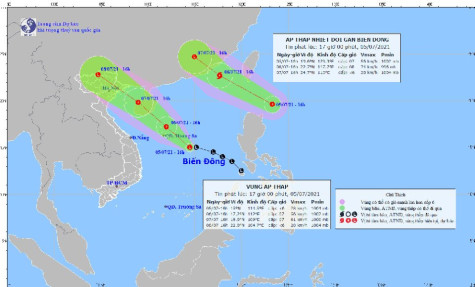 Áp thấp nhiệt đới gió giật cấp 8 hướng vào Biển Đông