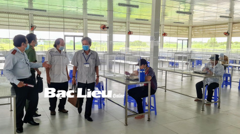 Lãnh đạo tỉnh kiểm tra tình hình phòng, chống dịch ở các doanh nghiệp trên địa bàn TX. Giá Rai