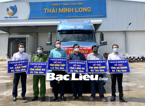 Bạc Liêu hỗ trợ 10 tấn tôm cho các tỉnh có dịch COVID-19 bùng phát