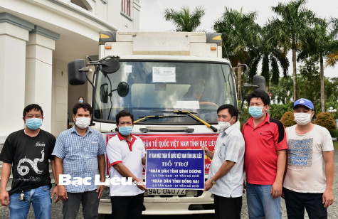 Bạc Liêu hỗ trợ gạo và thực phẩm cho người dân các tỉnh Bình Dương, Đồng Nai và TP. Hồ Chí Minh