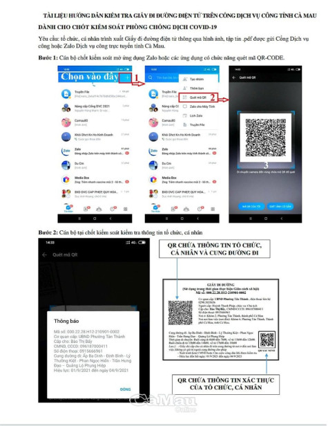Các bước đơn giản để được cấp giấy đi đường điện tử mã QR-Code